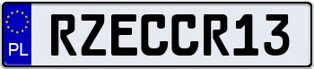 EEC Poland License Plate 000000