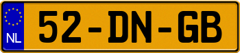 EEC Netherlands License Plate Yellow 000000
