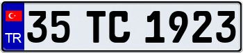 Turkey European License Plate 000000