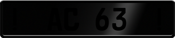 Black Plate With Silver Text 999999