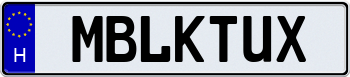 EEC Hungary License Plate 000000