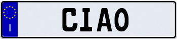EEC Italy License Plate 000000