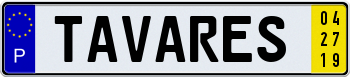 EEC Portugal License Plate 000000