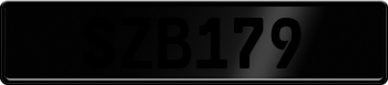 Black European License Plate e3e3e3