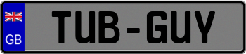 Great Britain European License Plate 999999