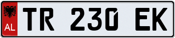 Albania European License Plate 000000