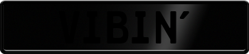 Black Plate With Silver Text ffffff