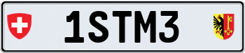 Switzerland European License Plate 000000