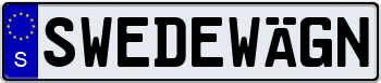 EEC Swedish License Plate 000000